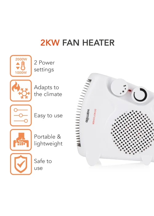 Warmlite 2000W Fan Heater Thermo Control - No Size Image 2