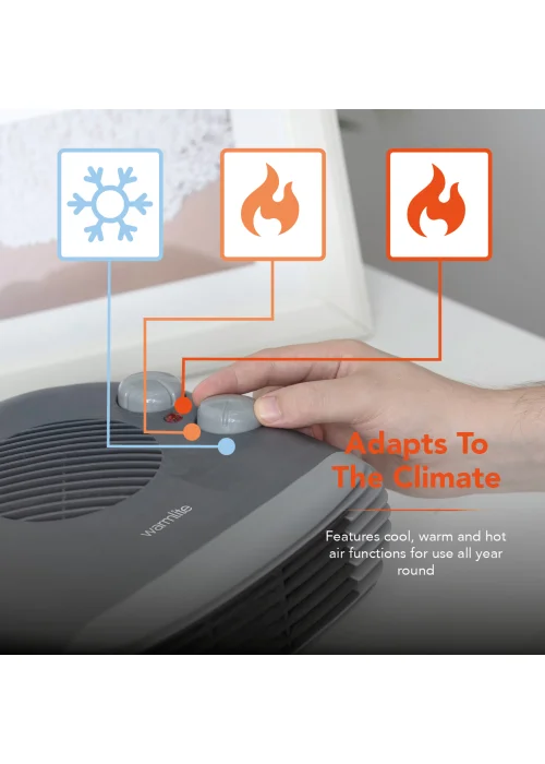 Warmlite 1000W/2000W Flat Fan Heater - No Size Image 5