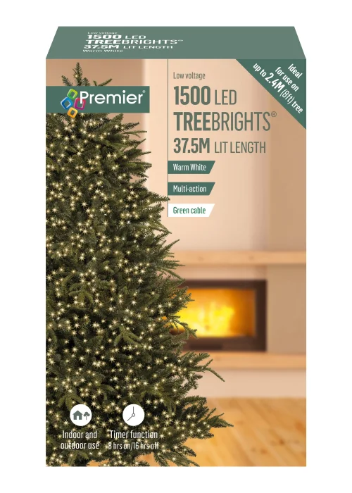 Premier Decorations 1500 Warm White LED Treebrights - One Size Image 1