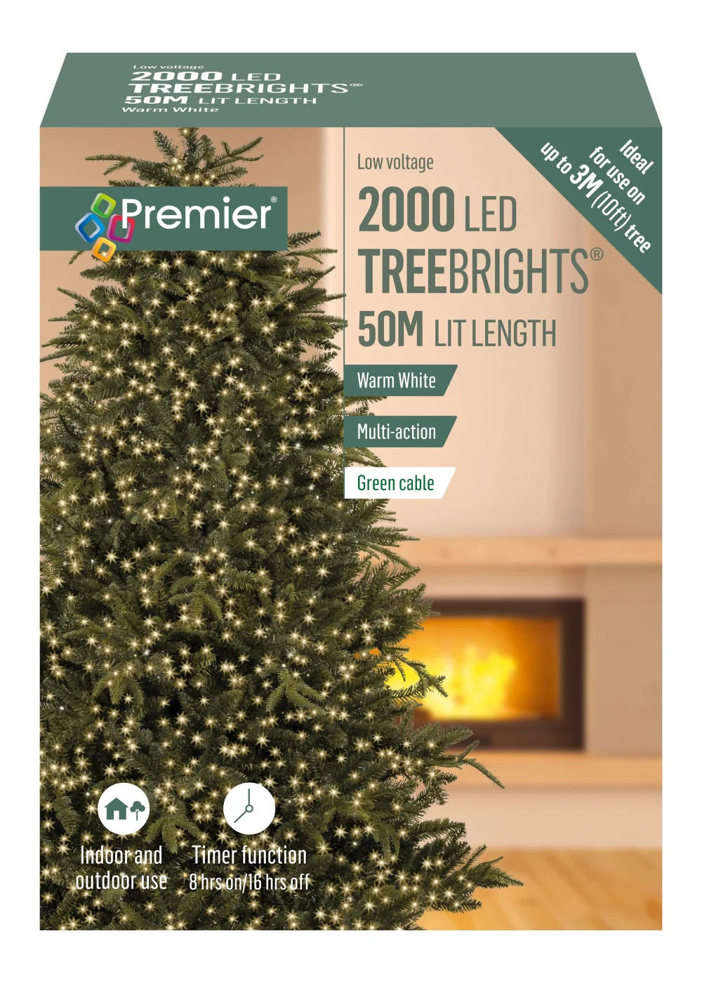 Premier Decorations 2000 Warm White LED Treebrights - One Size Image 1