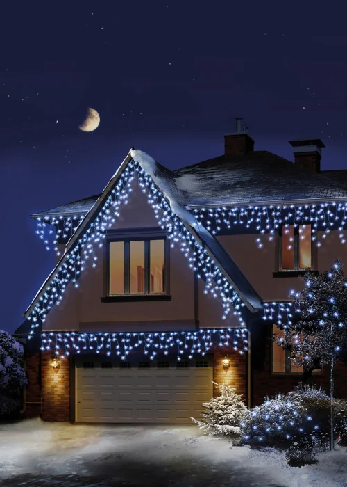 Premier Decorations 720 White LED Snowing Iciclebrights - One Size Image 2