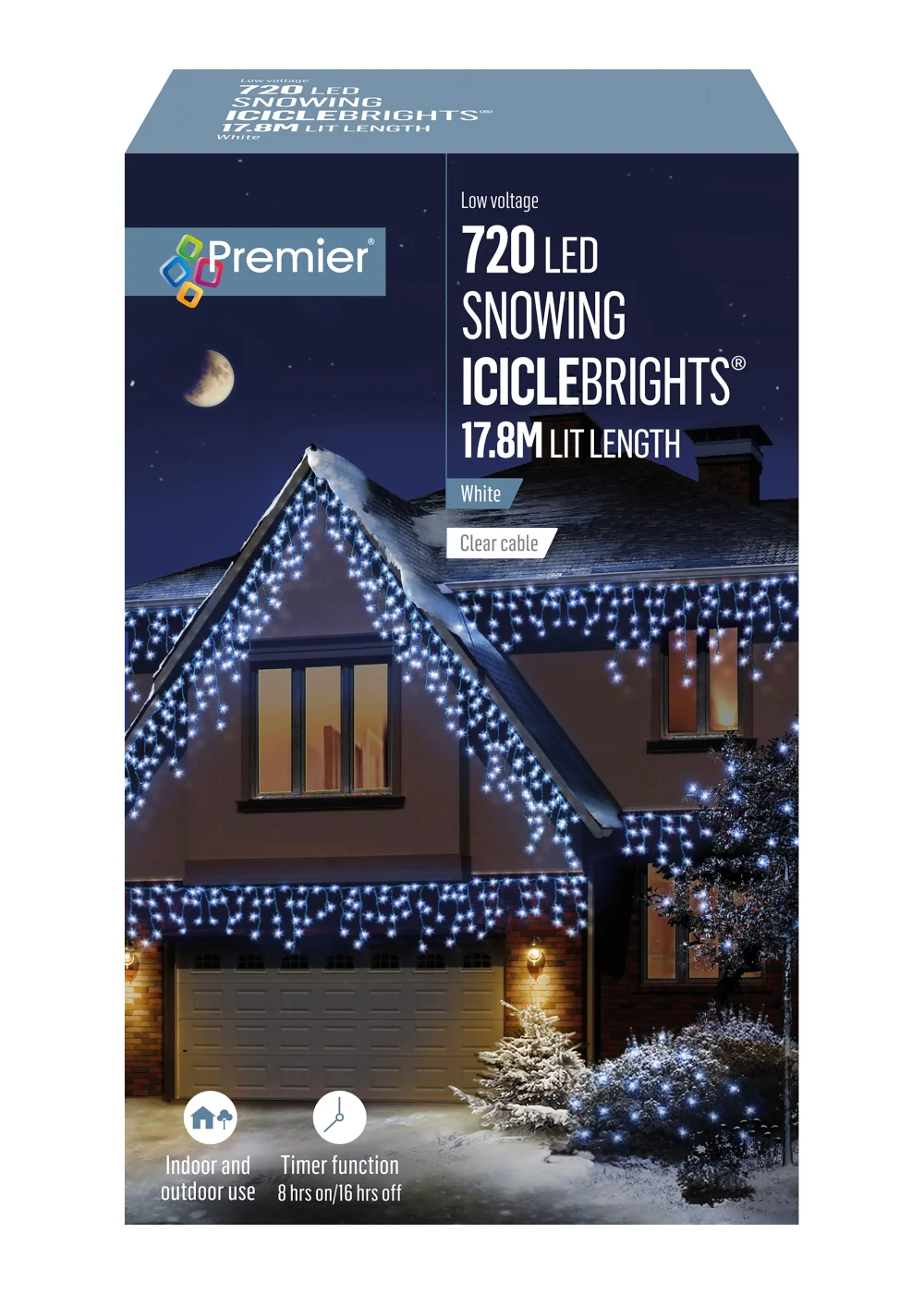 Premier Decorations 720 White LED Snowing Iciclebrights - One Size Image 1