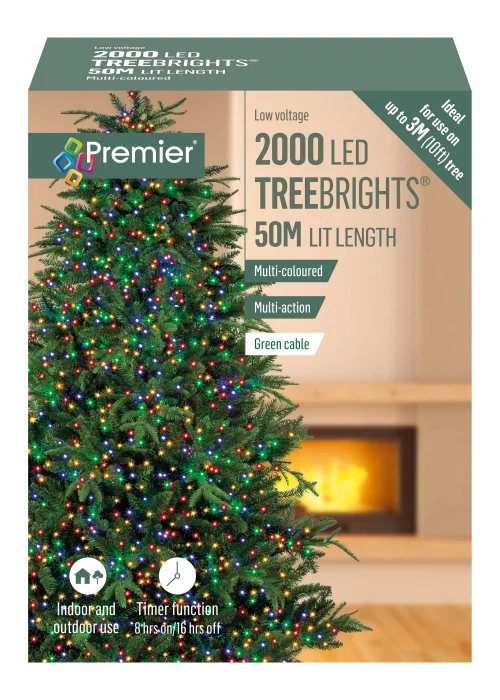 Premier Decorations 2000 Multi-coloured LED Treebrights - One Size Image 1