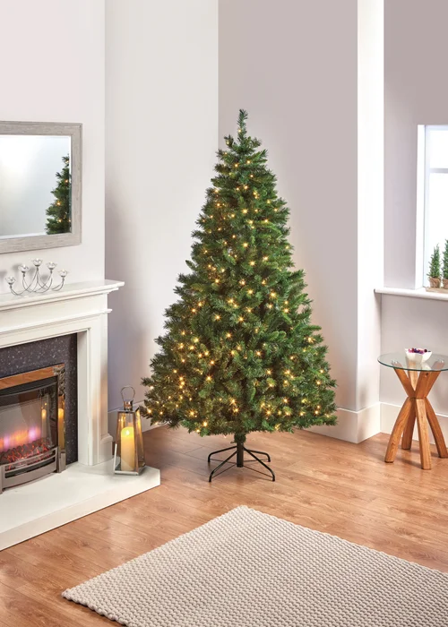 Premier Decorations Pre-Lit Nordic Fir Christmas Tree 6ft - 6ft Image 1