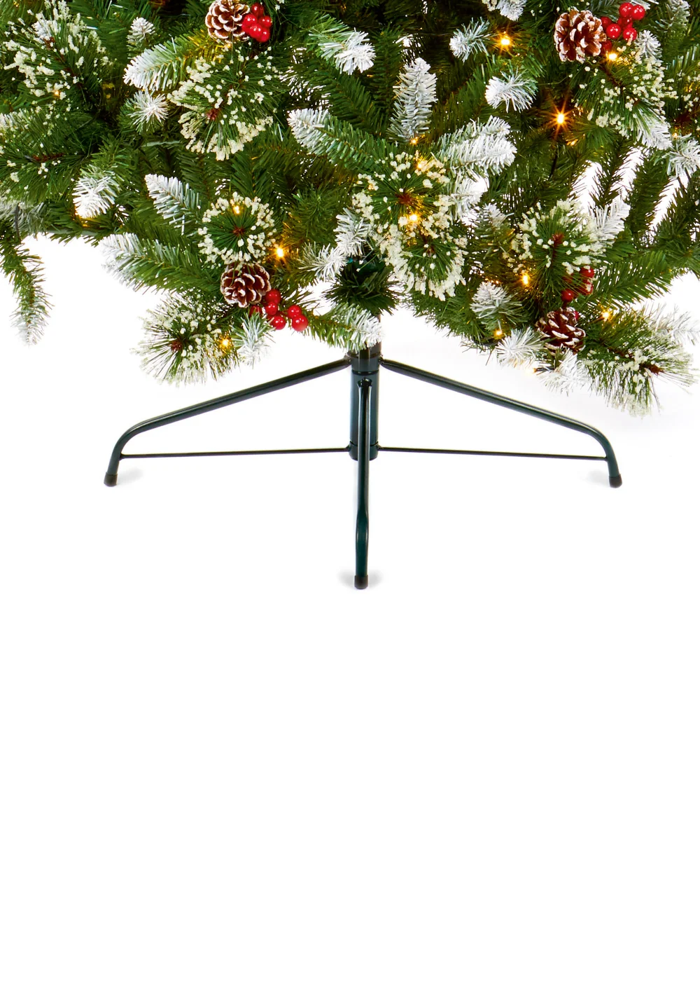 Premier Decorations Pre-Lit Sugar Pine Iced Tipped Christmas Tree with Berries and Pinecones 7ft - 7ft Image 4