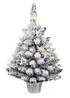 Premier Decorations Pre-Lit Potted Flocked Tree with Warm White LEDs (2Ft) - 2Ft Image 1