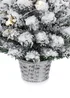 Premier Decorations Pre-Lit Potted Flocked Tree with Warm White LEDs (2Ft) - 2Ft Image 3