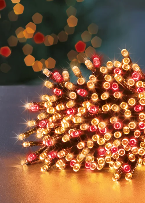 Premier Decorations 720 Red and Vintage Gold LED Supabrights - One Size Image 2