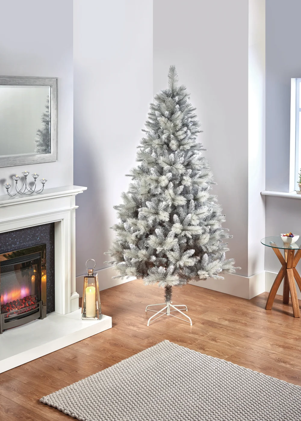 Premier Decorations Deluxe Silver Tipped For Christmas Tree with Silver Glitter 6ft - One Size Image 2