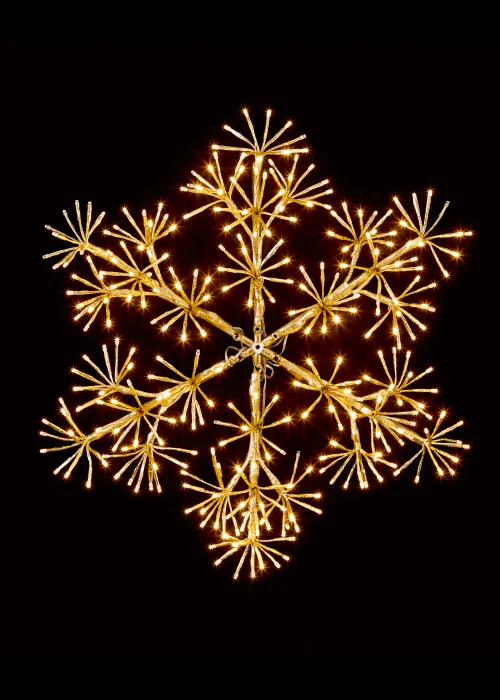 Premier Decorations 90cm Gold Twinkling Starburst Snowflake - One Size Image 1