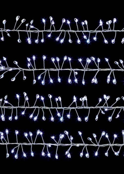 Premier Decorations 800 White LED Silver Wire Ultrabrights Cluster Lights - One Size Image 2