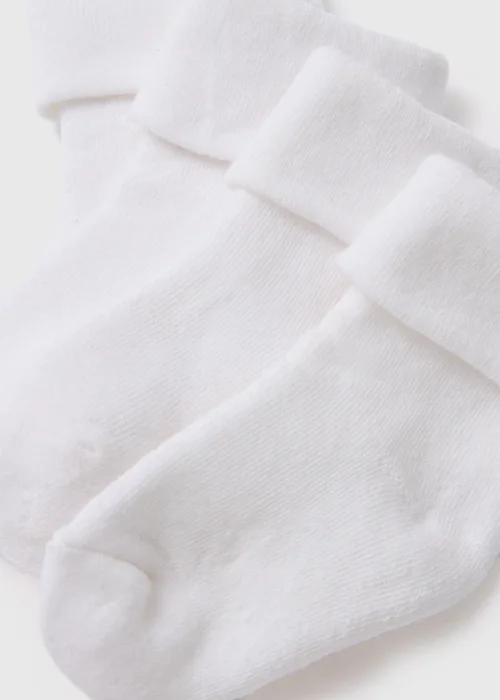 Baby 4 Pack White Terry Tot Socks (Newborn-12mths) - Up to 1 Month Image 2