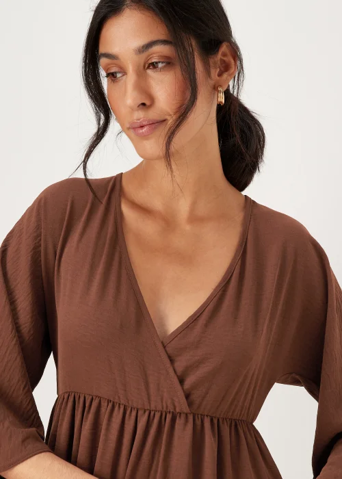 Brown Kimono Sleeve Maxi Dress - 8 Image 3