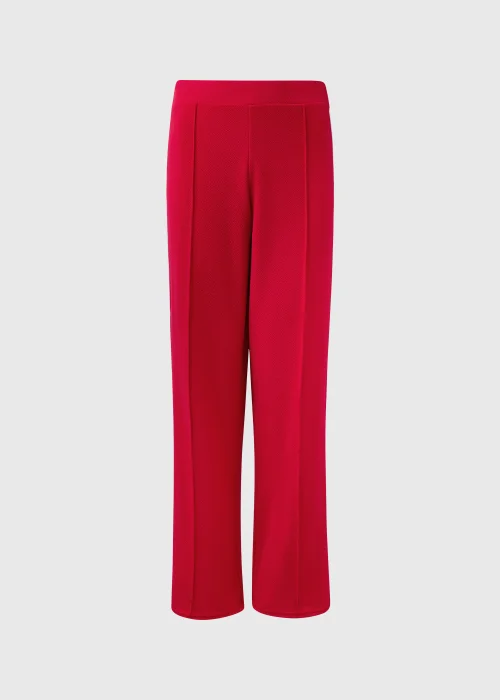 Red Texture Side Stripe Wide Leg Trousers - 8 Image 5
