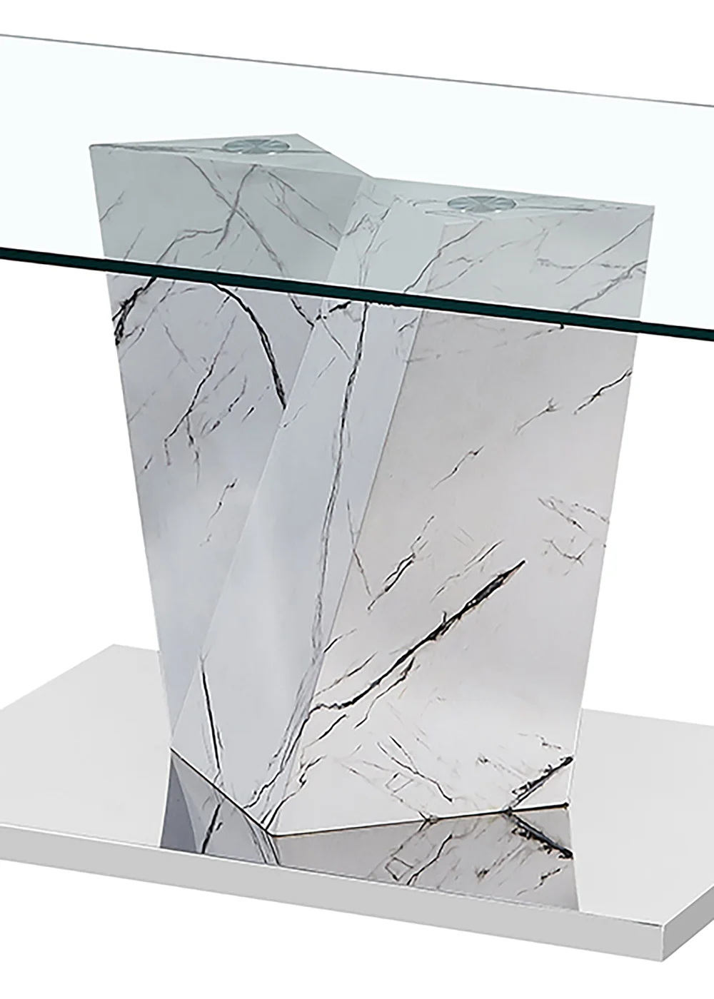 LPD Furniture Alpha Coffee Table Marble Effect Base (450x600x1100mm) - One Size Image 2