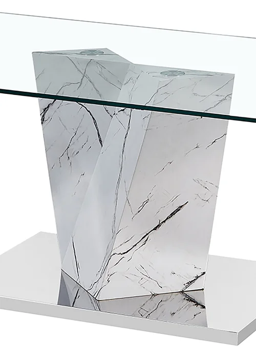 LPD Furniture Alpha Coffee Table Marble Effect Base (450x600x1100mm) - One Size Image 2