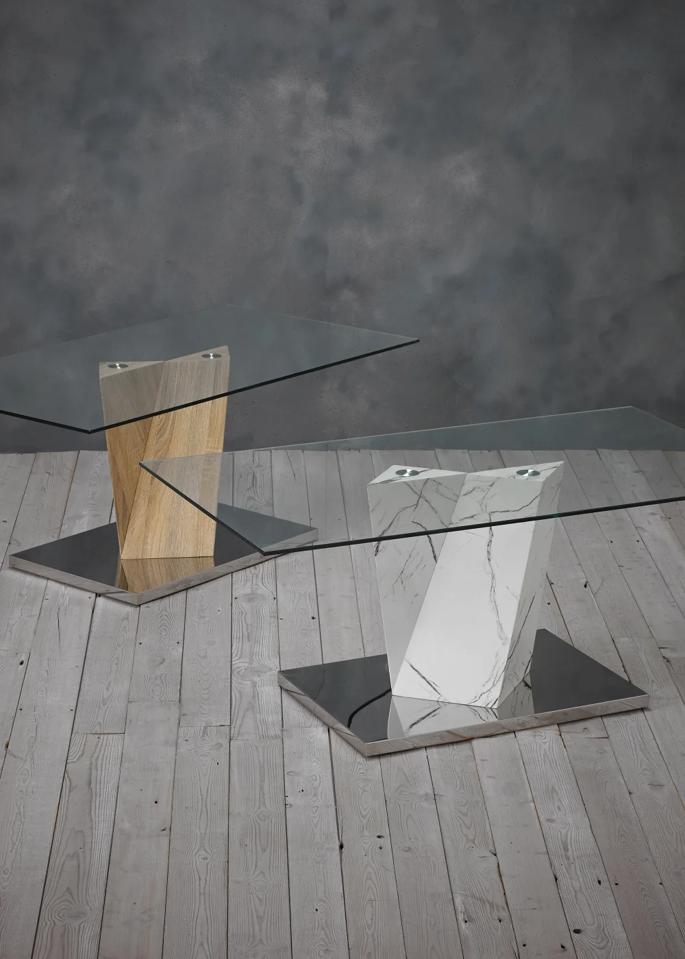LPD Furniture Alpha Coffee Table Marble Effect Base (450x600x1100mm) - One Size Image 3