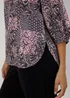 Black Scarf Print Bubble Box Top - Size 8 Image 3