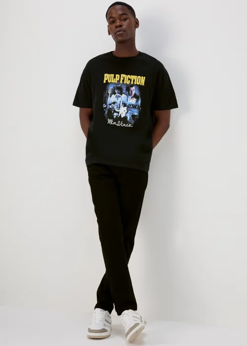 Black Pulp Fiction T-Shirt - Small Image 4