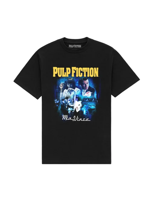 Black Pulp Fiction T-Shirt - Small Image 1