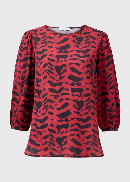 Red Animal Print Bubble Box Top - Size 8 Image 5