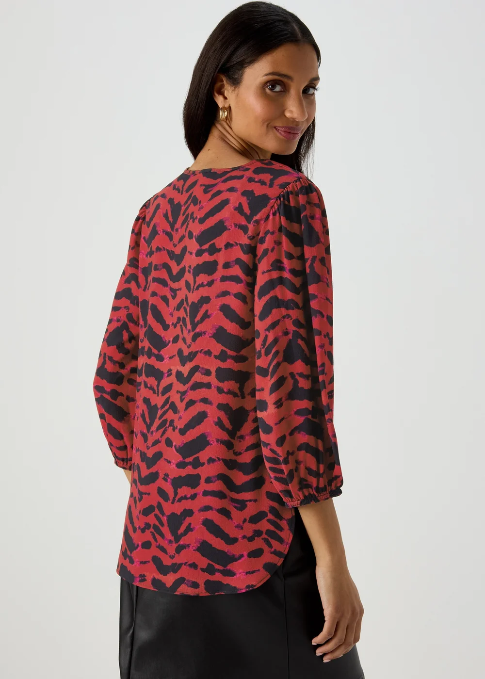 Red Animal Print Bubble Box Top - Size 8 Image 2