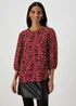 Red Animal Print Bubble Box Top - Size 8 Image 1