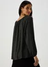 Black Long Sleeve Tie Blouse - Size 8 Image 2