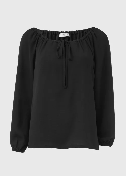 Black Long Sleeve Tie Blouse - Size 8 Image 5