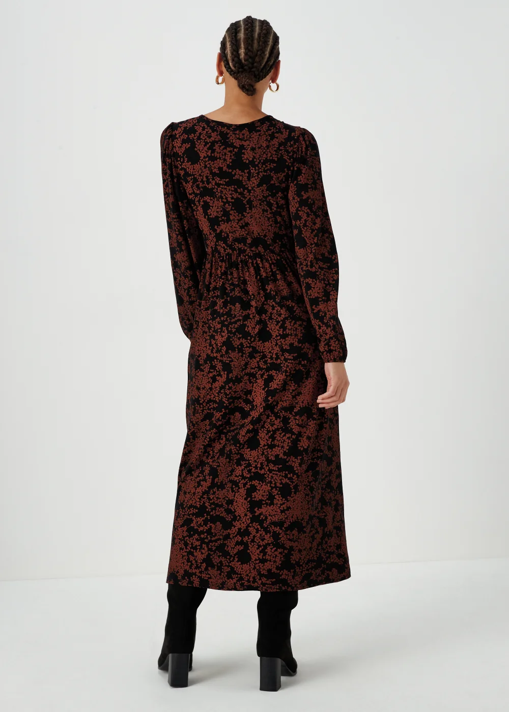 Papaya Petite Black Boho Print Midi Dress - 6 Image 2