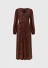 Papaya Petite Black Boho Print Midi Dress - 6 Image 5