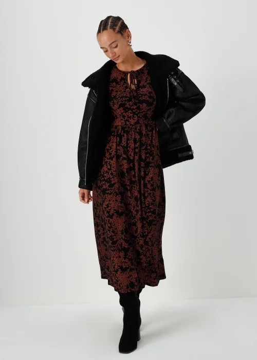 Papaya Petite Black Boho Print Midi Dress - 6 Image 4