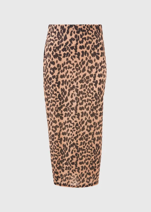 Tan Animal Print Co Ord Midi Skirt - 8 Image 5