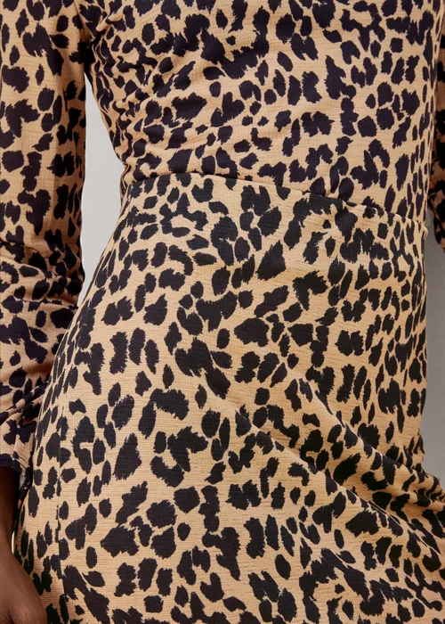Tan Animal Print Co Ord Midi Skirt - 8 Image 3