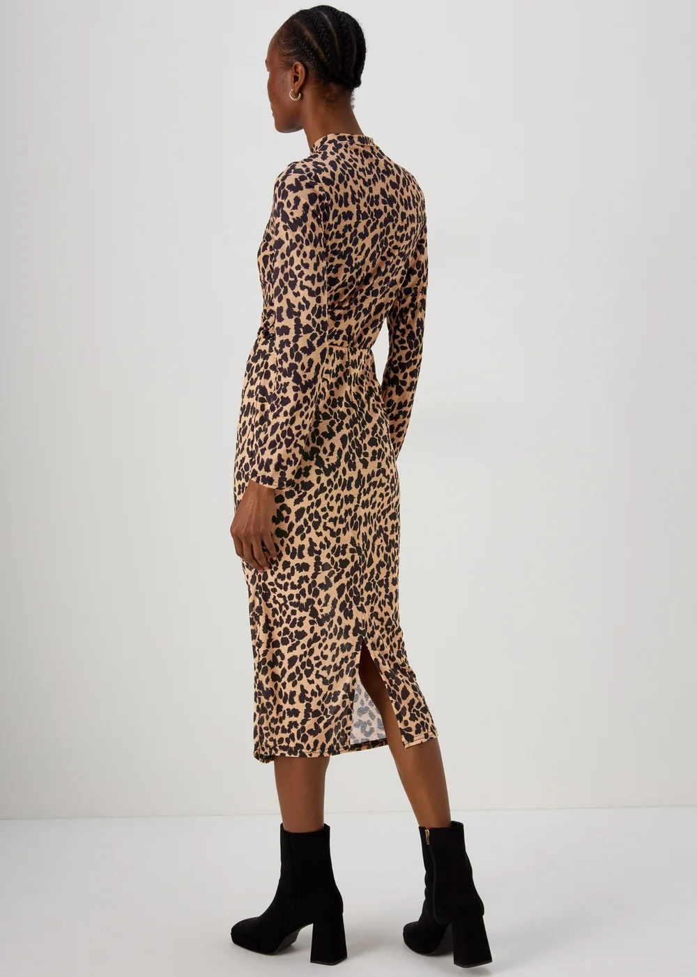 Tan Animal Print Co Ord Midi Skirt - 8 Image 2