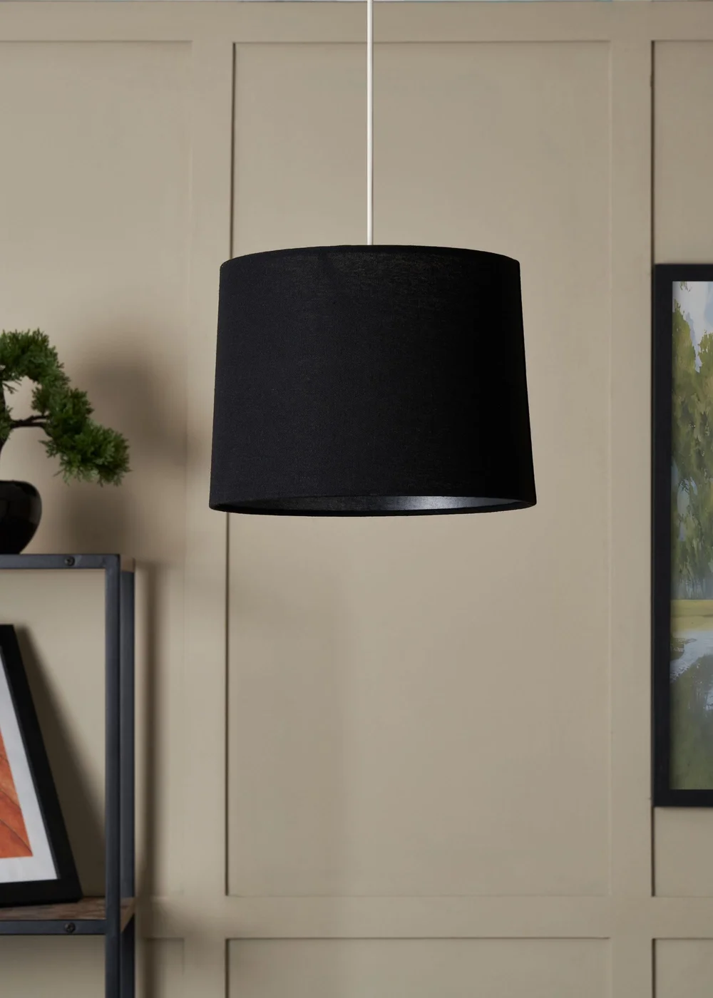 BHS Mira 38cm Linen Easyfit Shade Black (28cm x 38cm) - One Size Image 2