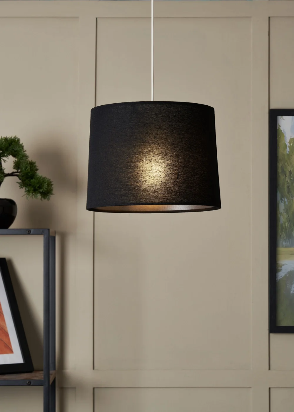 BHS Mira 38cm Linen Easyfit Shade Black (28cm x 38cm) - One Size Image 1