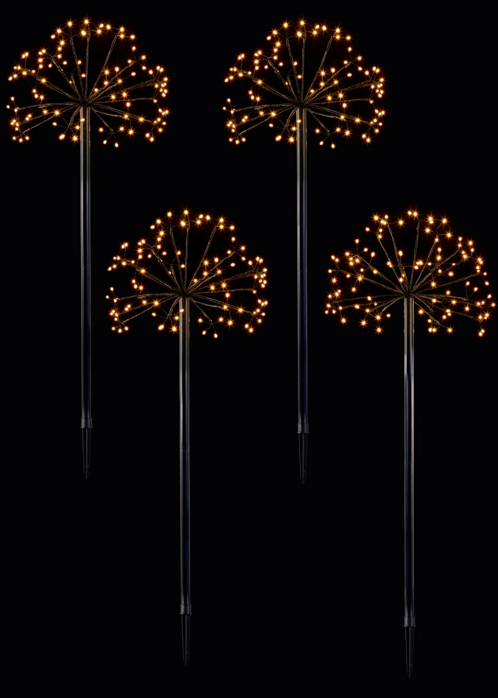Premier Decorations 4 Piece Multi-action Sputnik Path Lights with 400 Warm White LEDs ( Warm white) - One Size Image 2