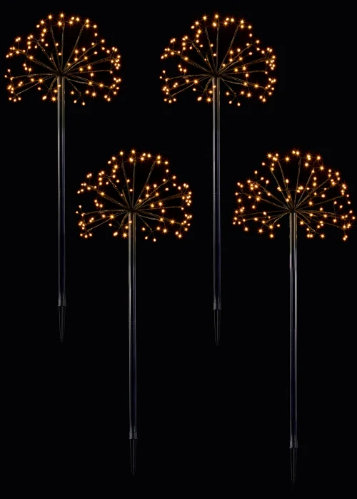 Premier Decorations 4 Piece Multi-action Sputnik Path Lights with 400 Warm White LEDs ( Warm white) - One Size Image 2