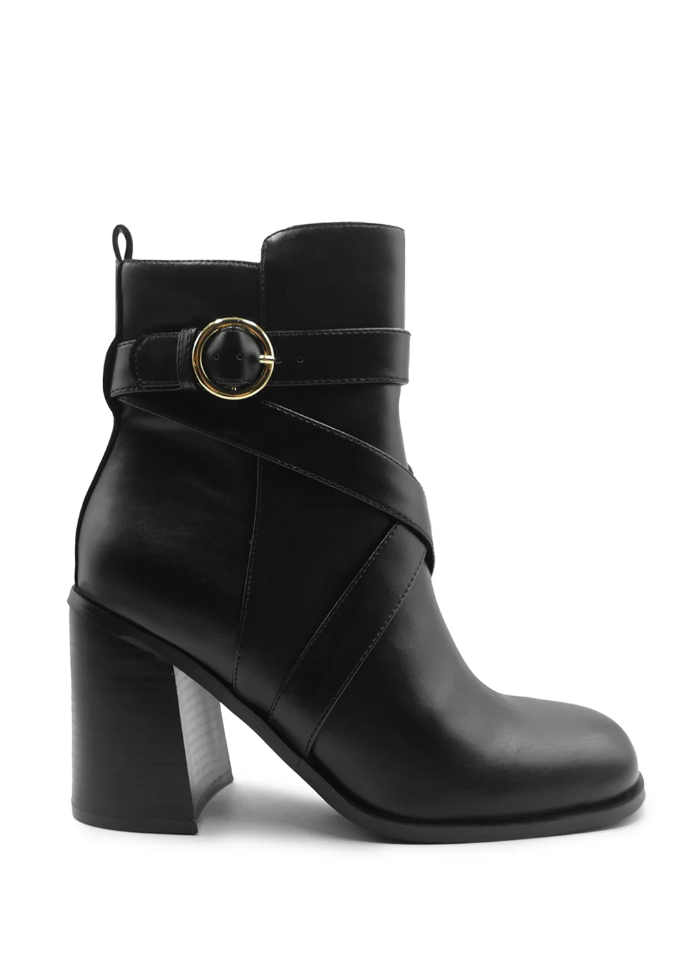 Where's That From Black Pu Aislinn Block Heel Ankle Boot - Size 8 Image 1