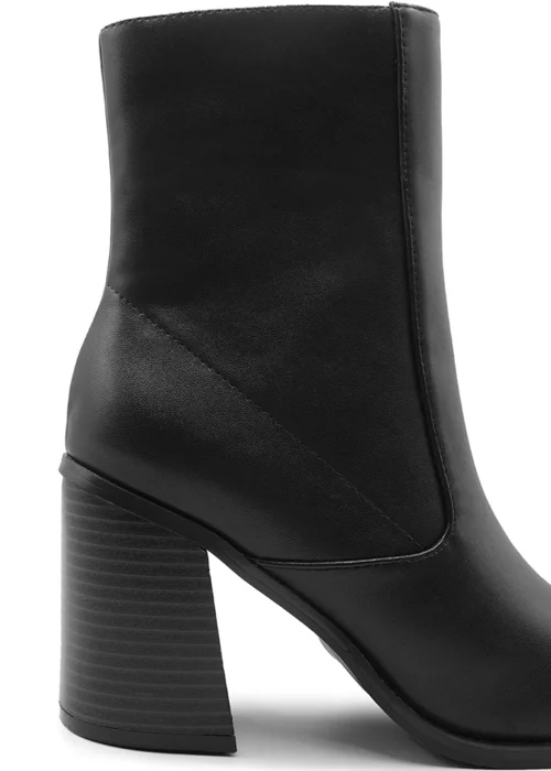 Where's That From Black PU Keisha Block Heel Calf Boot - 4 Image 2
