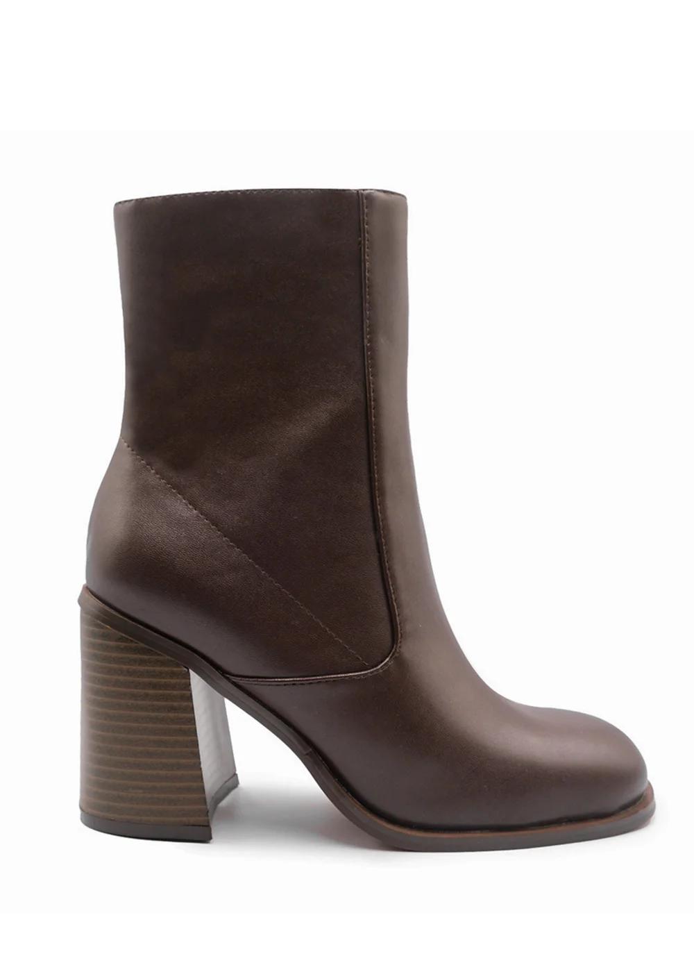 Where's That From Brown PU Keisha Block Heel Calf Boot - 3 Image 1