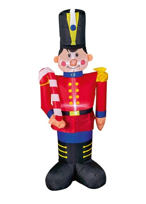 Premier Decorations 1.2m Lit Inflatable Toy Soldier with Candy Cane - One Size Image 1