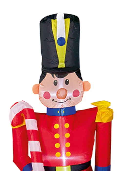 Premier Decorations 1.2m Lit Inflatable Toy Soldier with Candy Cane - One Size Image 2