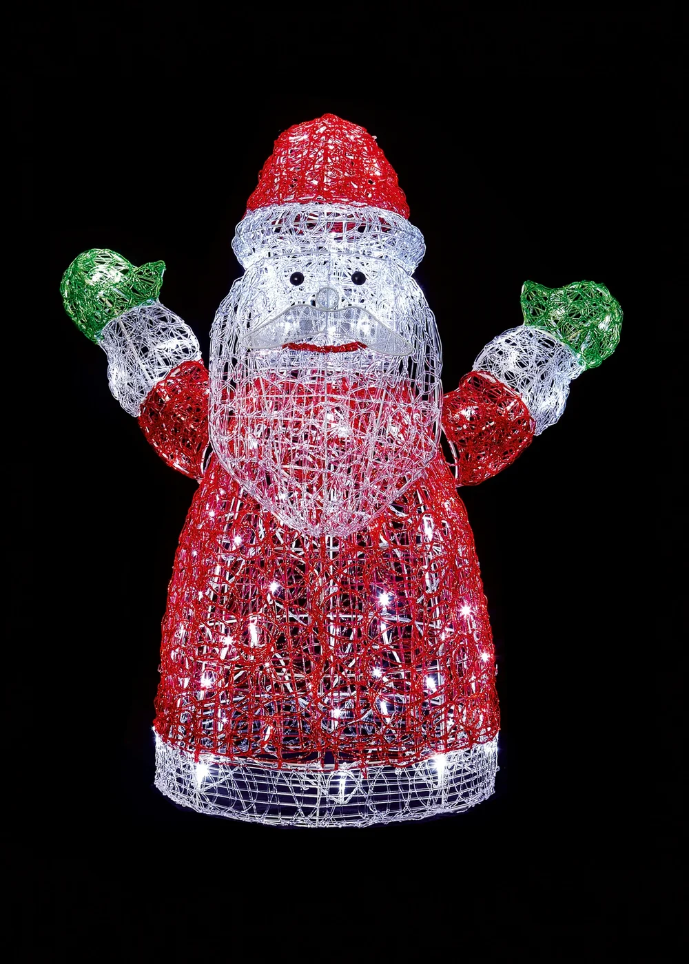 Premier Decorations Soft Acrylic Santa Light Sculpture 74cm - One Size Image 1