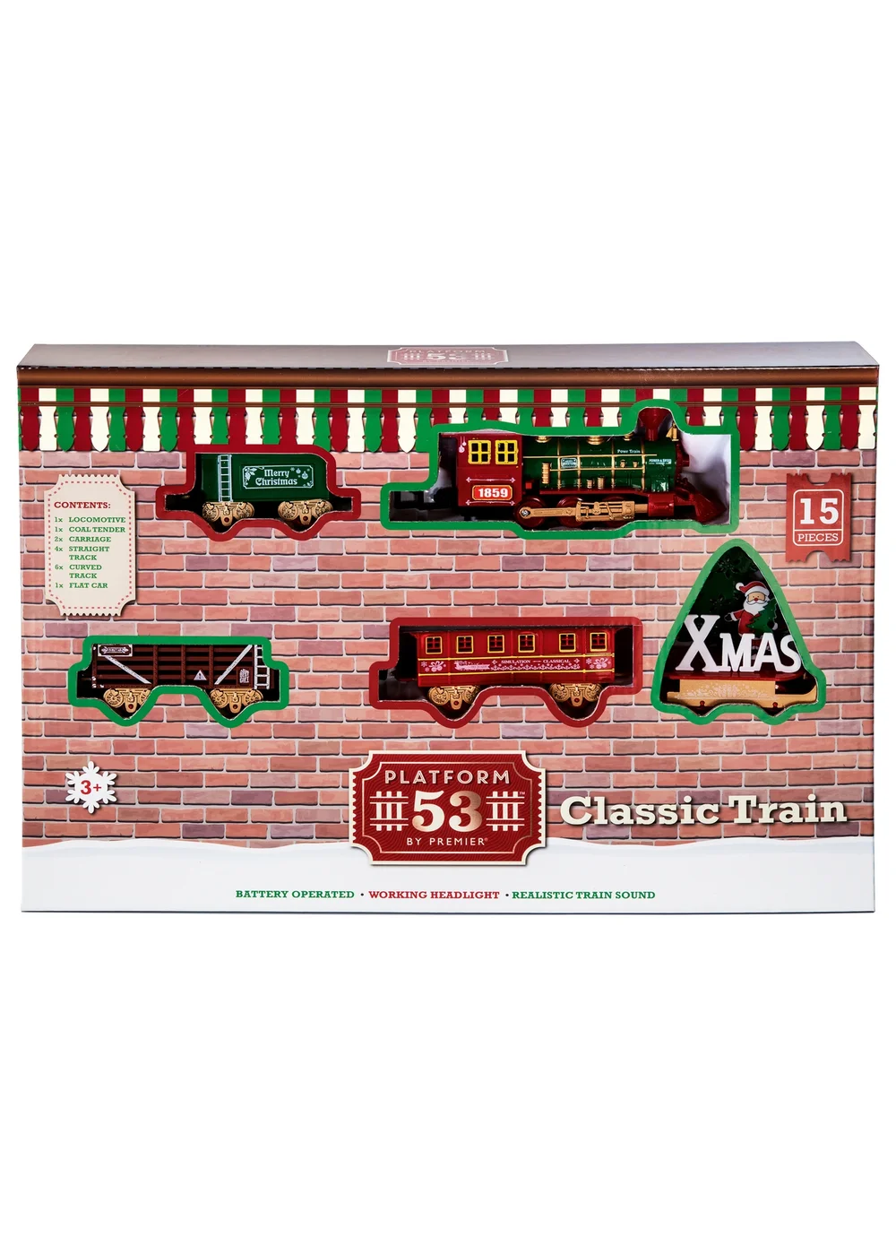Premier Decorations 15 Piece Battery Operated Train Set with Sound - One Size Image 2