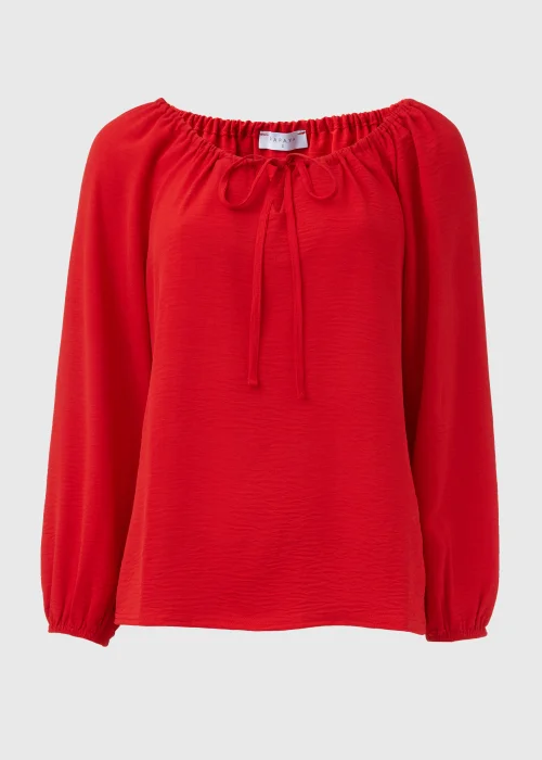 Red Long Sleeve Tie Blouse - 8 Image 5
