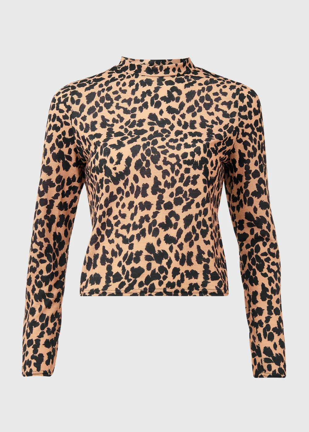 Black & Tan High Neck Top - Size 8 Image 5