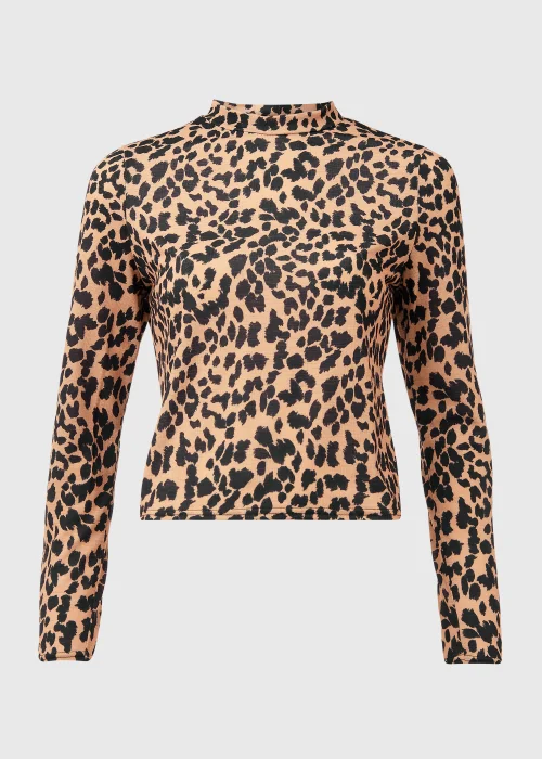 Black & Tan High Neck Top - Size 8 Image 5