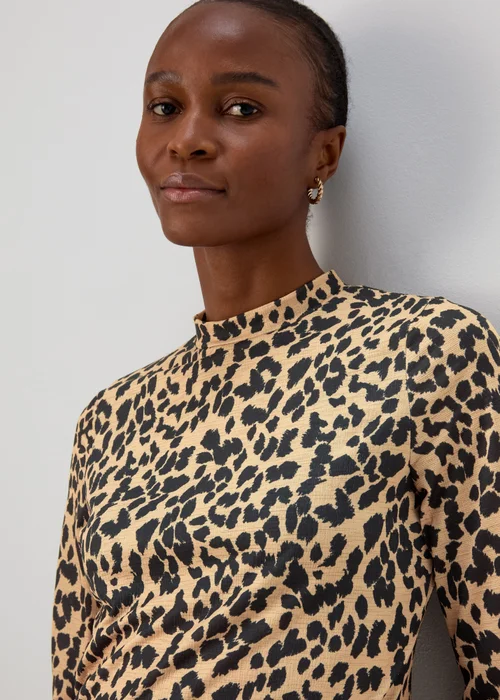 Black & Tan High Neck Top - Size 8 Image 3